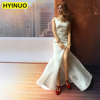 

1/6 Scale Sexy Female White Dress Sexy White Evening Dress Clothes Clothing Suit Set Model for 12''Action Figure Body Doll Toys