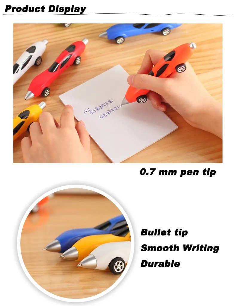 1 ручки/лот 6-Цвет синего цвета с цветными вставками в форме автомобиля ручка-игрушка& шариковая ручка, YZB00001KT