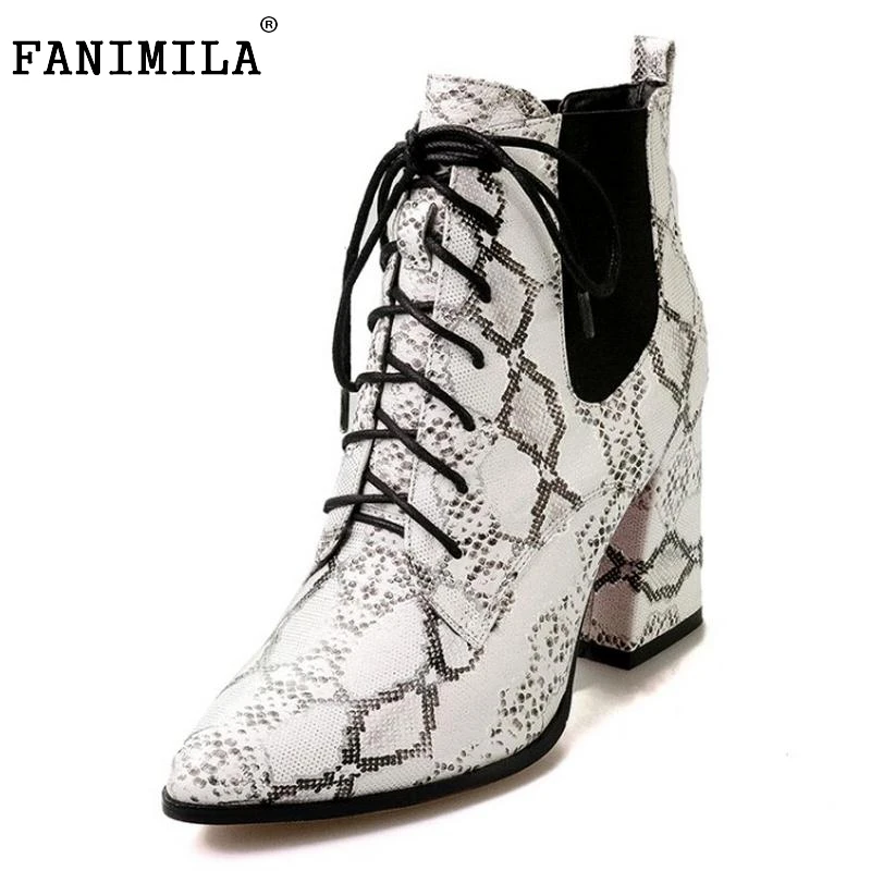 

Women Ankle Boots Women Natural Real Leather Luxury Pointed Toe Mixed Color Sexy High Heels Lace Up Boots Women Shoes Size 34-43