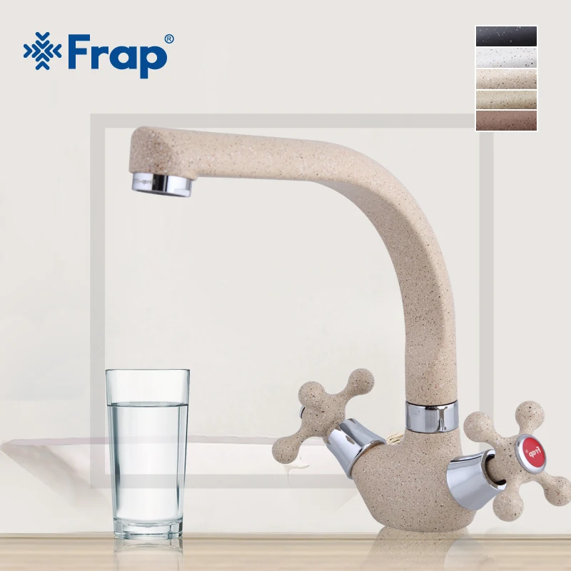 Tap-Crane Kitchen-Sink-Faucet Hot-Water-Mixer Frap Double-Handle F5408 Cold 360-Rotation