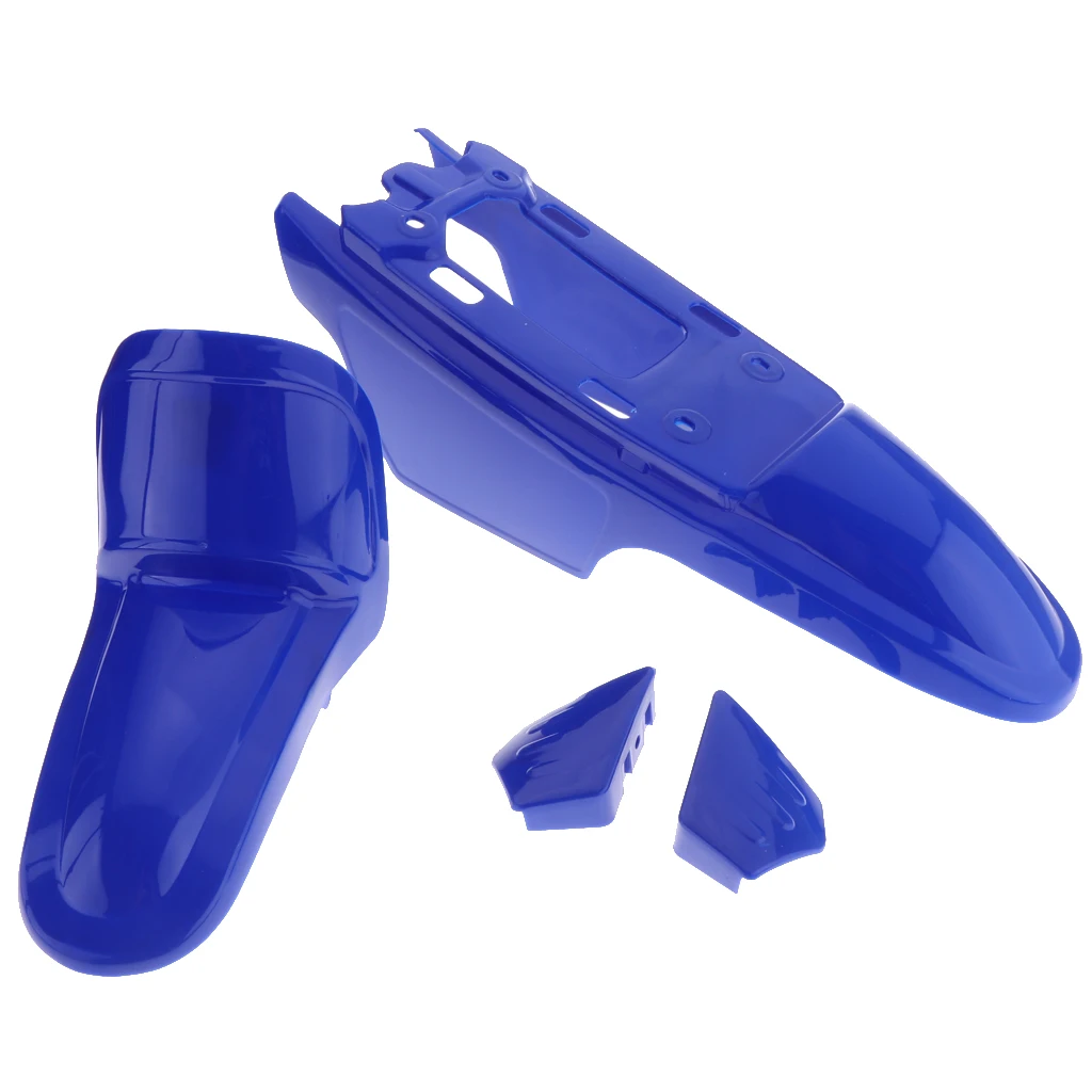 

Set of Plastic Fender Front + Rear/Back Mud Guards Mudguard Fenders Mountain Road for Yamaha PW 50 PY50 (Blue)