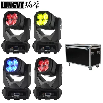 

Free Shipping 4pcs/Lot Flightcase Packing 4x25W Colorful 130W LED Super Beam Moving Head Light For Disco Nightclub DJ Bar Stage
