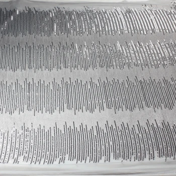 

New off white silver/gray silver heavy sequins on netting lace fabric clothing/dresses/stage performance lace fabric 1yard