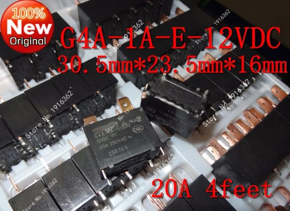 

100PCS/Lot G4A-1A-E-12VDC G4A-1A-E 12V 20A 250VAC Power Relay