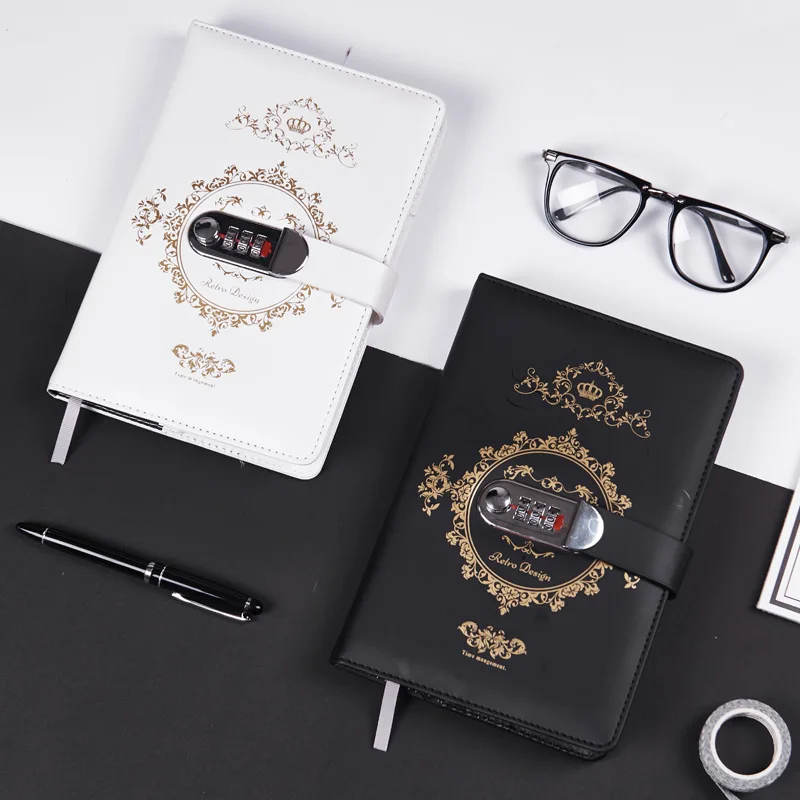 

Retro Codebook Creative Diary with Lock Notebook Japan Korea Thickened Gift Box Set Student Stationery Book