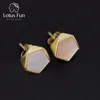 Lotus Fun Real 925 Sterling Silver Creative North European Style Geometric Angles Design Fine Jewelry Stud Earrings for Women ► Photo 1/6