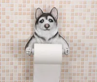 3D Resin Cute Cat Toilet Paper Holder Bathroom Roll Paper Creative Tissue Box Resin Tray Free Punch Hand Dog pig Household 2