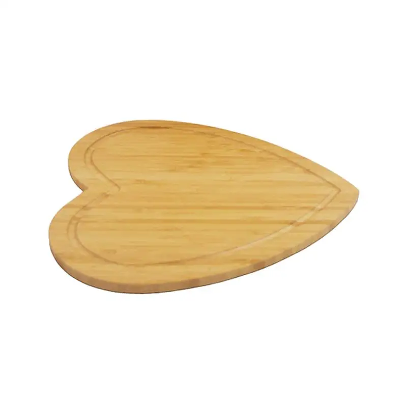 

Environmental Protection Heart-Shaped Miniature Cutting Board Cheese Board Double Sides Available Bamboo Fruit Tray