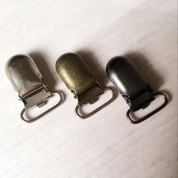 

50 sets Metal braces Suspenders Clip Lead Free Paci Pacifier Clips Ribbon Craft Sewing Tool with adjustable slide