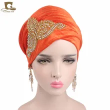2017 New fashion gorgeous Embellished Crystal Jewelry nigerian velvet turban Extra Long Head Scarf Head Wraps women hija 2017 New fashion gorgeous Embellished Crystal Jewelry nigerian velvet turban Extra Long Head Scarf Head Wraps women hija