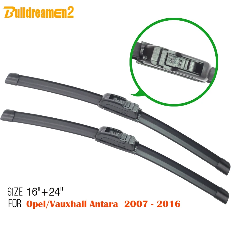 

Buildreamen2 For Vauxhall Opel Antara 2007-2016 Frameless Car Windshield Wiper Blade Bracketless Windscreen Wiper 2 Pieces