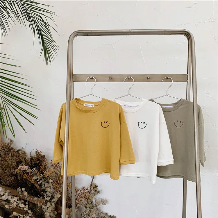 

2019 Fashion Girls Boys Cotton T Shirt Long Sleeve Autumn Girls Tops 1-6 years
