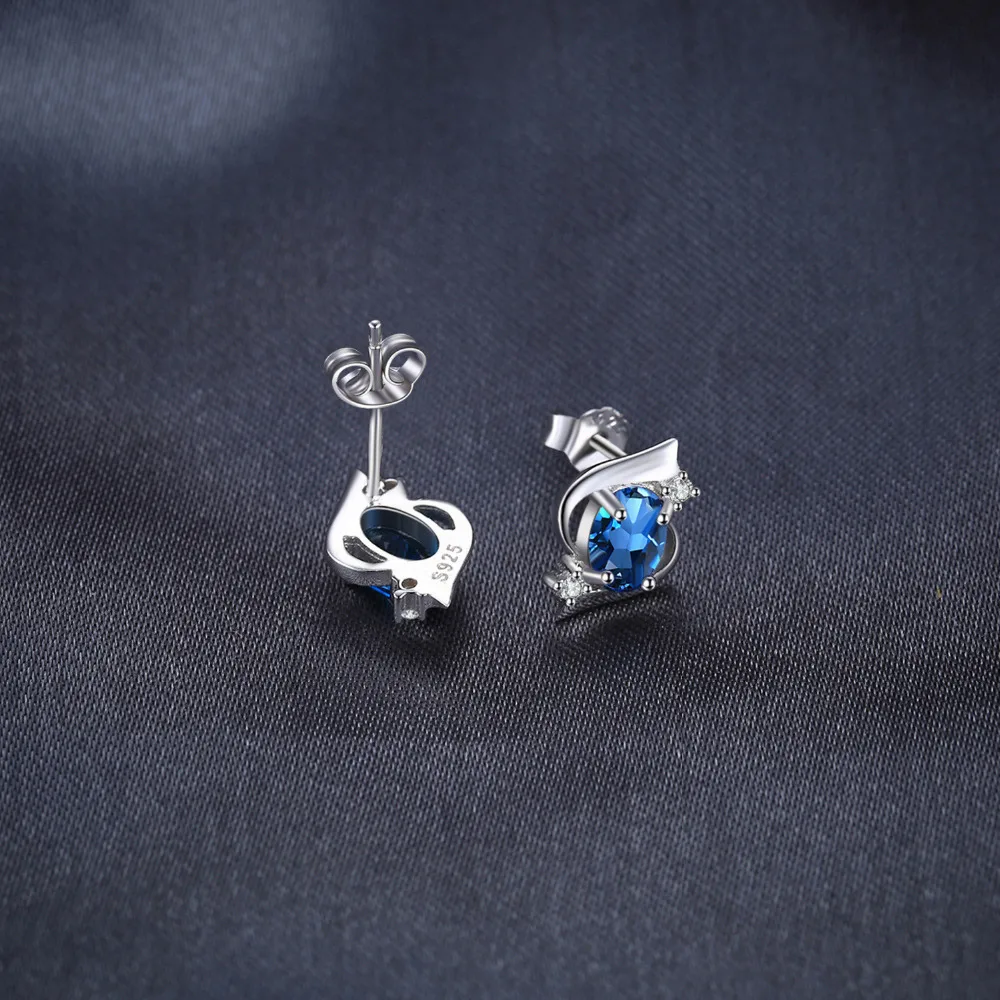Jewelrypalace Овальный 1.1ct Природные Лондон Голубой топаз Серьги гвоздики 925 серебро