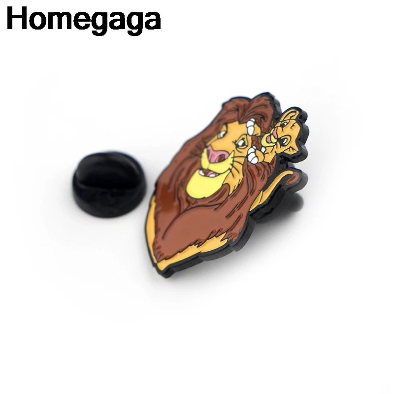 Homegaga Король Лев мультфильм Металл цинк эмаль булавки трендовые медаль рюкзак рубашка одежда сумка броши значки для мужчин и женщин D2203