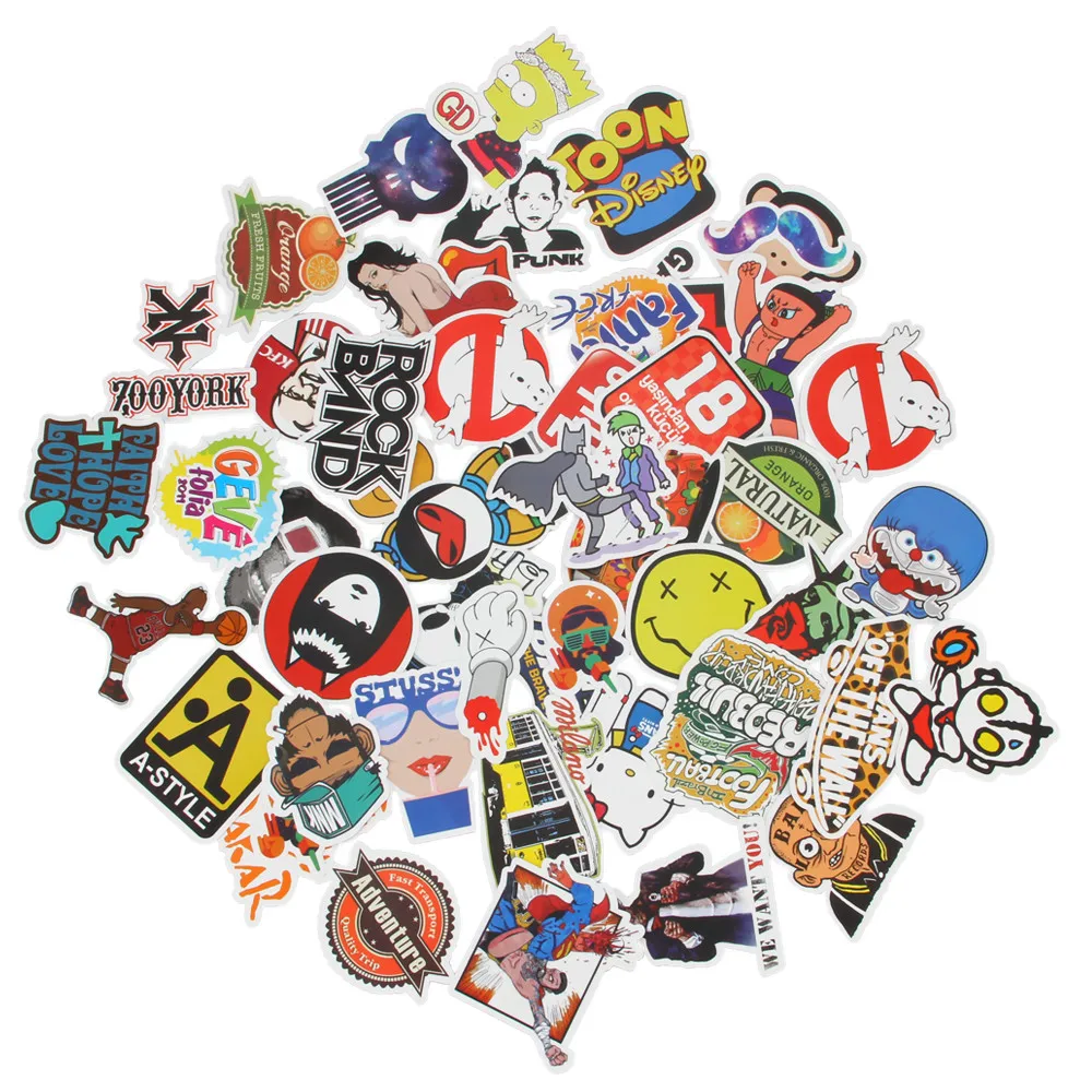 50x Bike Stickers Street Art Stickers Decal Vinyl Skate Snow Surf Board