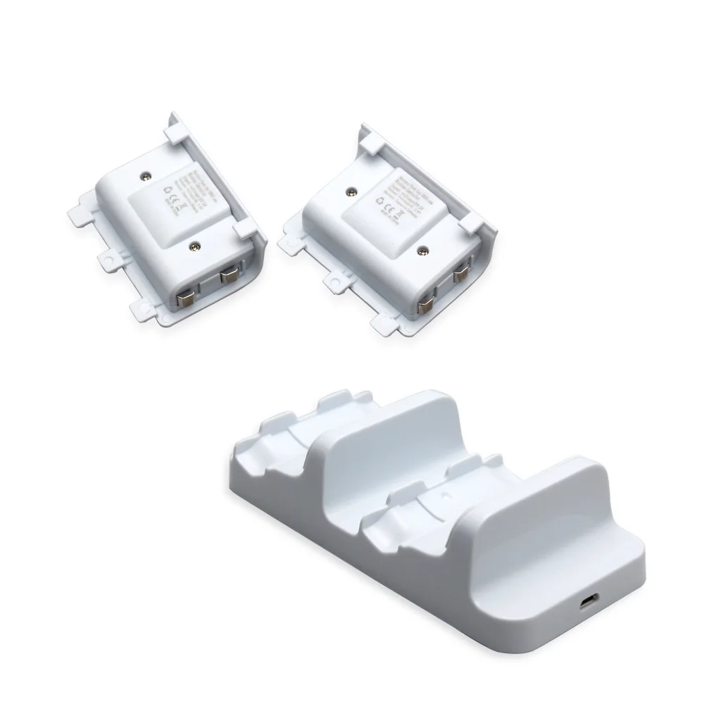 

For Xbox One S Charger Dual Dock Charging Station with 2 Battery Packs +USB Cable for Xbox One Wireless Controler