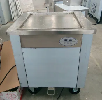 

stainless Steel 110V 220v fried ice cream machine 50cm pan fast freeze milk roll frying pan r410a fry ice cream machine ice pan