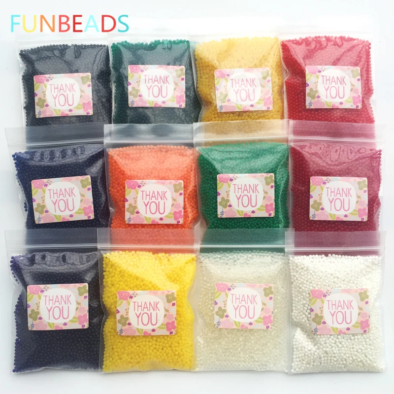 

600g/lot Funbeads 2-2.5mm 12 Colors Kids Toy Growing Water Ball Water Beads Home Crystal Soil Plant Mud Vase Decoration