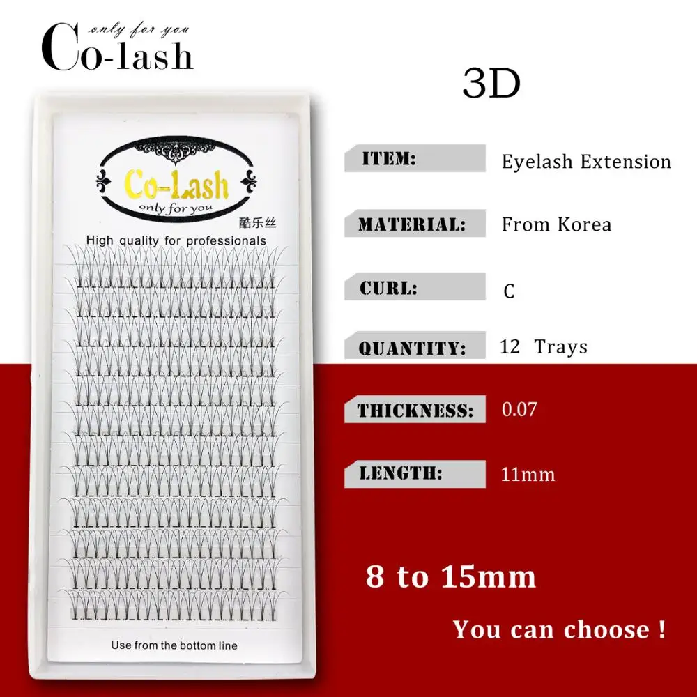 

Colash 12 Lines 3d/4d/5d/6d Heat Bonded Pre Made Volume fans Faux Mink Premade Russian Volume Eyelash Extension Supplies