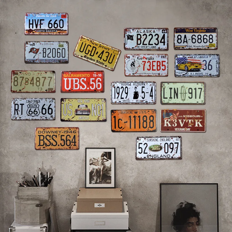 Coche De La Motocicleta Placas Cartel De Hojalata Vintage Pared