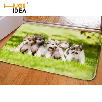 

HUGSIDEA 40*60cm Hallway Carpet Cool Animal Husky Welcome Entrance Doormat Anti-slip Bathroom/Living Room/Kitchen Carpets&Rugs