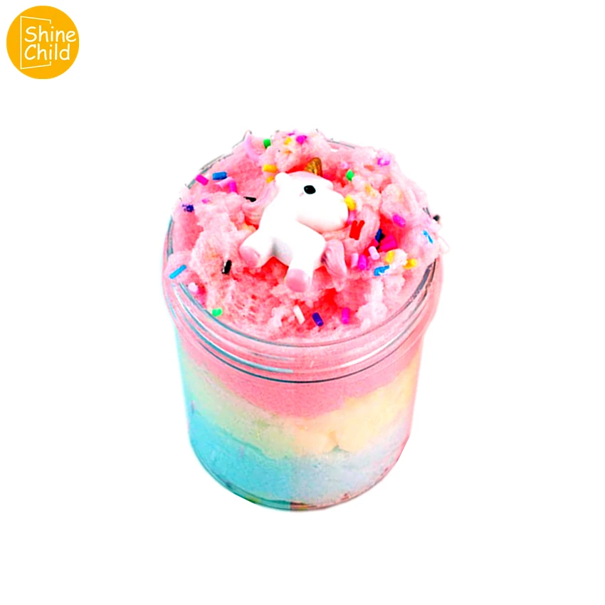 Unicornio Slime DIY пушистый Единорог Глина 3 вида цветов Пластилин Хрустальный аромат Floam