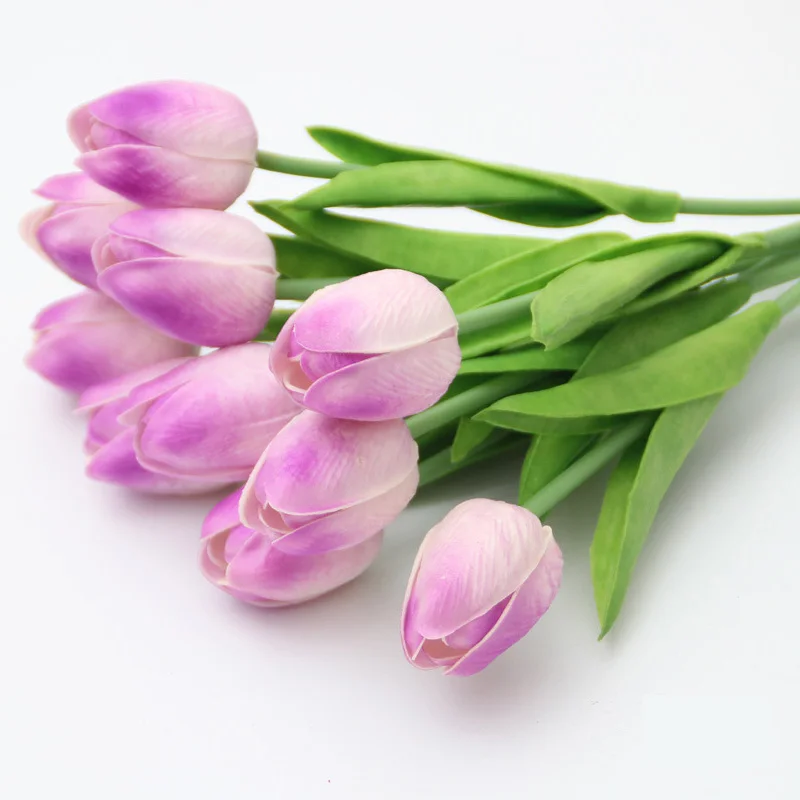 

5PCS PU Tulip Bouquet Artificial Flowers Real Touch Wedding Decorations Plastic Flowers Home Decor