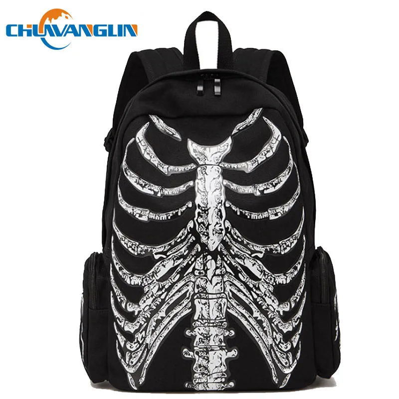 

Chuwanglin canvas male backpacks Luminous Shantou men's fashion school bags mochila feminina Halloween backpack laptop bag A7040