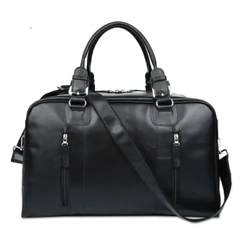 

Fashion Genuine Leather Men's Travel Bag Luggage & Travel Bag Men Carry On Leather Duffel Bag Weekend Bag Big Tote Handbag black