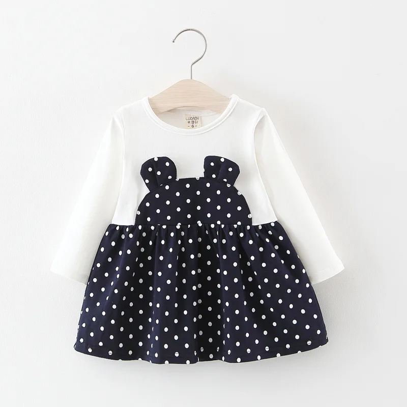 Cute baby dress long sleeve kids dresses for girls cotton clothes 2years toddler baby girl princess dresses children clothing