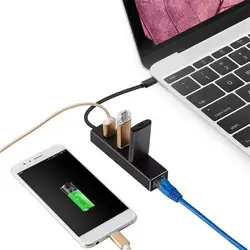 Basix USB-C концентратор USB 3,1 Тип-C на 3 порта USB 3,0 концентраторы 10/100/1000 Мбит/с С RJ45 внешний сетевой адаптер для Macbook ChromeBook