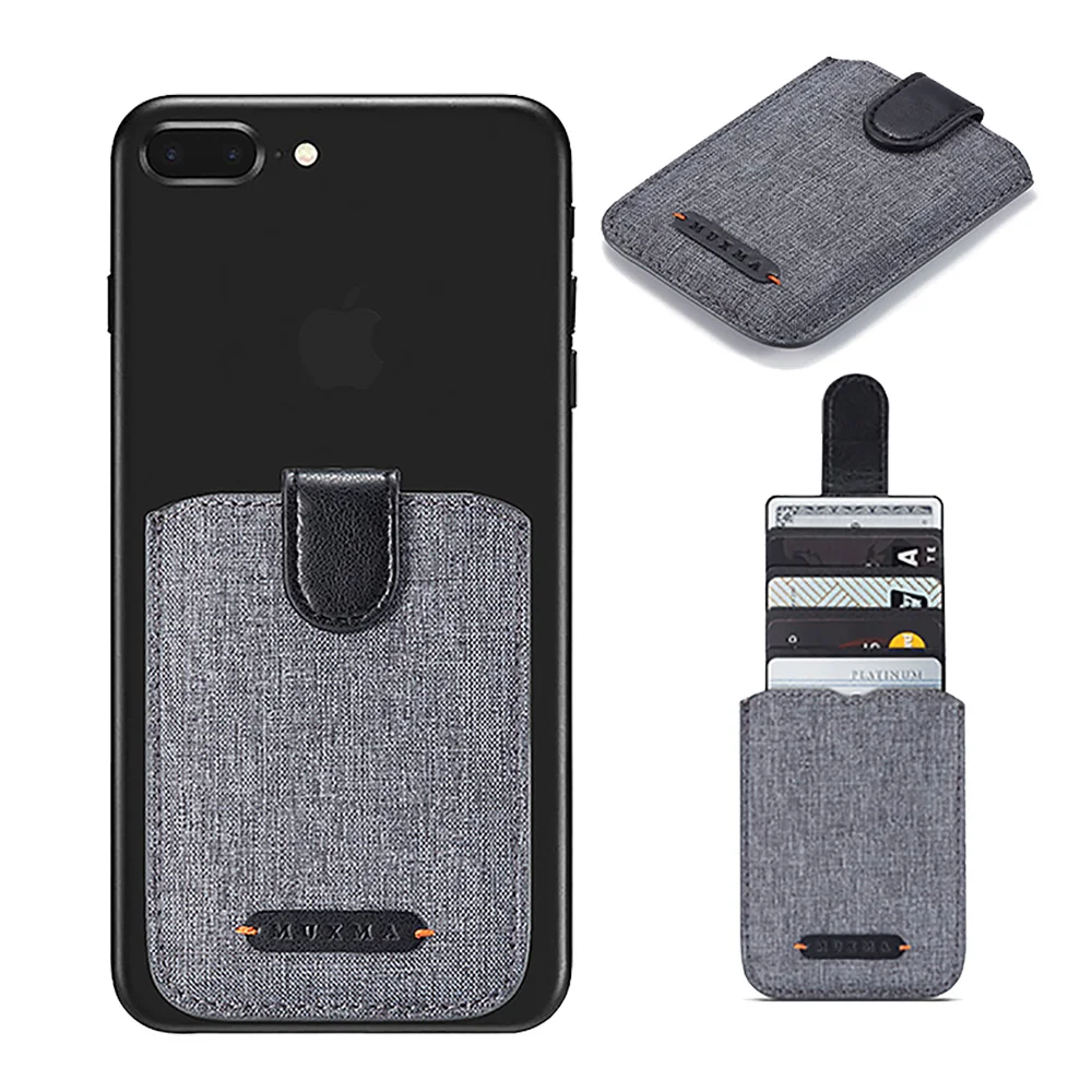 

Canvas Leather Wallet Card Back Sticker For iPhone XS 6 6s 7 8 Plus 11 Pro Max Credit Card Slot For Samsung Note 10 Plus Xiaomi