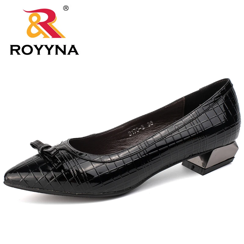 

ROYYNA 2017 New Novelty Style Women Pumps Pointed Toe Women Shoes Shallow Square Heels Wedding Shoes Ladies Fast Free Shipping