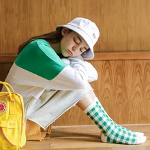 Для женщин носки осень-зима 3 пары/партия, гольфы для девочек, хлопковые полосатые Цвет модные; женские; теплые счастливые носки Для женщин