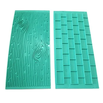 

2pcs/set Texture Silicone Mold Of Tree Bark + Brick Wall Silicone Mat Fondant Sugar cut flower molding decoration, DIY baking es