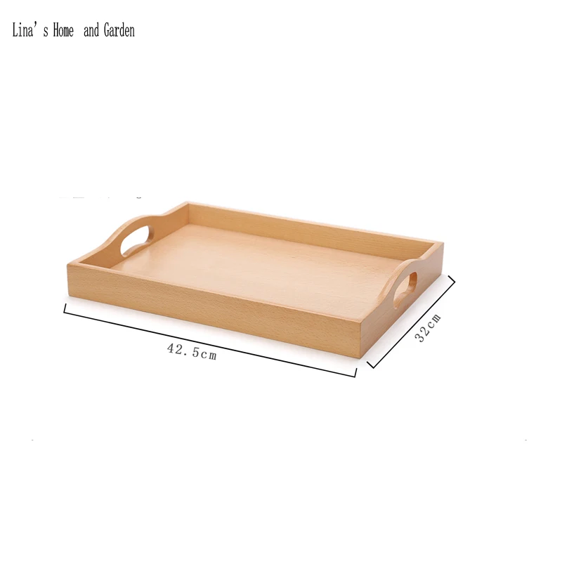 birch cutout handles primitive original rectangle solid wooden serving tray (4)