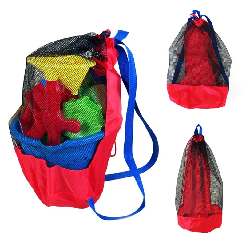 

Kids Storage Mesh Bag Children Beach Toys Organizer Sand Away Beach Mesh Tool Sports Clothes Towels Storage Pouch Backpack
