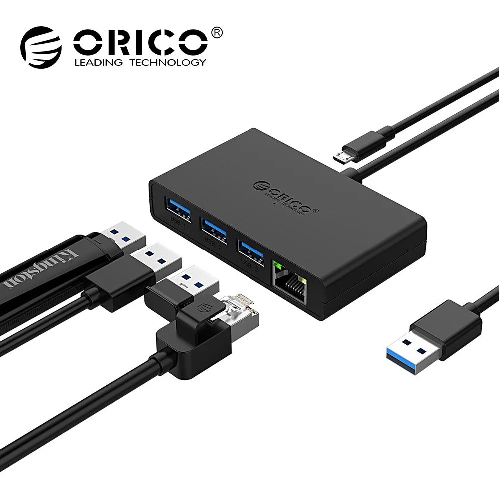 ORICO USB3.0+Gigabit Ethernet Port HUB Mini Hub For Desk,Ofiice,Home USB3.0 Hub ORICO USB3.0+Gigabit Ethernet Port HUB Mini Hub For Desk,Ofiice,Home USB3.0 Hub