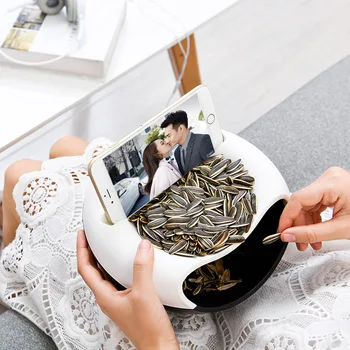 

Double Layer Creative Lazy Snack Storage Nut Seeds Melon Fruit Dish Plastic Bowl Nutshell Peel Trash Holder