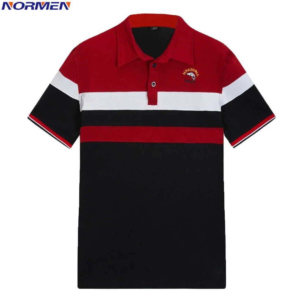 NORMEN Men Fashion Striped Polo Shirt 100 Cotton European Size Short Sleeve Regular Fit Casual