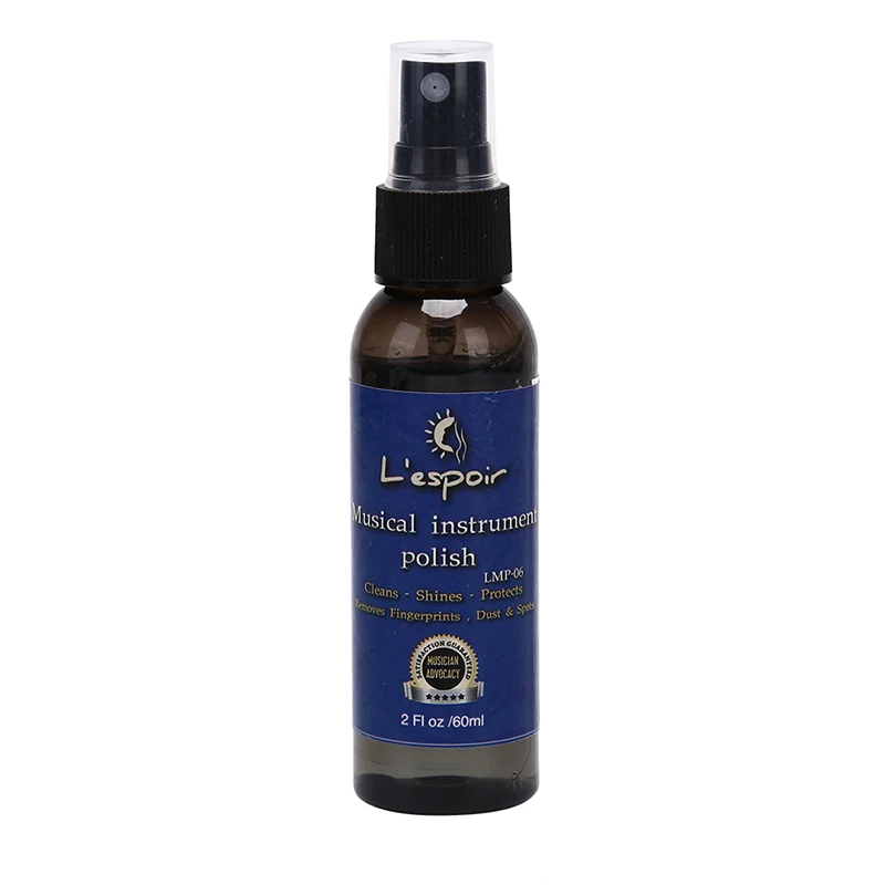 

60ML Electric Guitar Bass Stringed Instrument String Cleaner Polish Treated Cleaning Spray Cloth Set Guitar Accessories