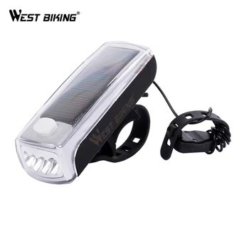 

WEST BIKING Cycling Light LED Speaker Solar Powered Lamp USB Rechargeable Bicycle Front Head Flashlight Bell Riding Bike Lights