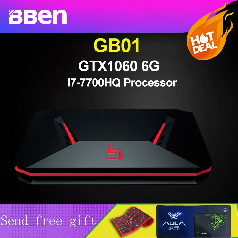 

BBEN GB01 Box Gaming Computer Windows 10 Intel I7 7700HQ NVIDIA GTX1060 32G DDR4 Ram 512G SSD 1T/2T HDD Options RJ45 WIFI BT4.0