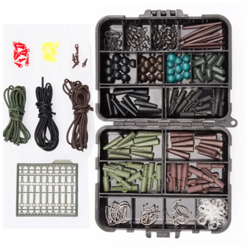 Complete Carp Fishing Accessories Kit Full Set Line Scissors Stopper ... - Complete Carp Fishing Accessories Kit Full Set Line Scissors Stopper Hook Swivel Rubber Sleeve Sinker Lock