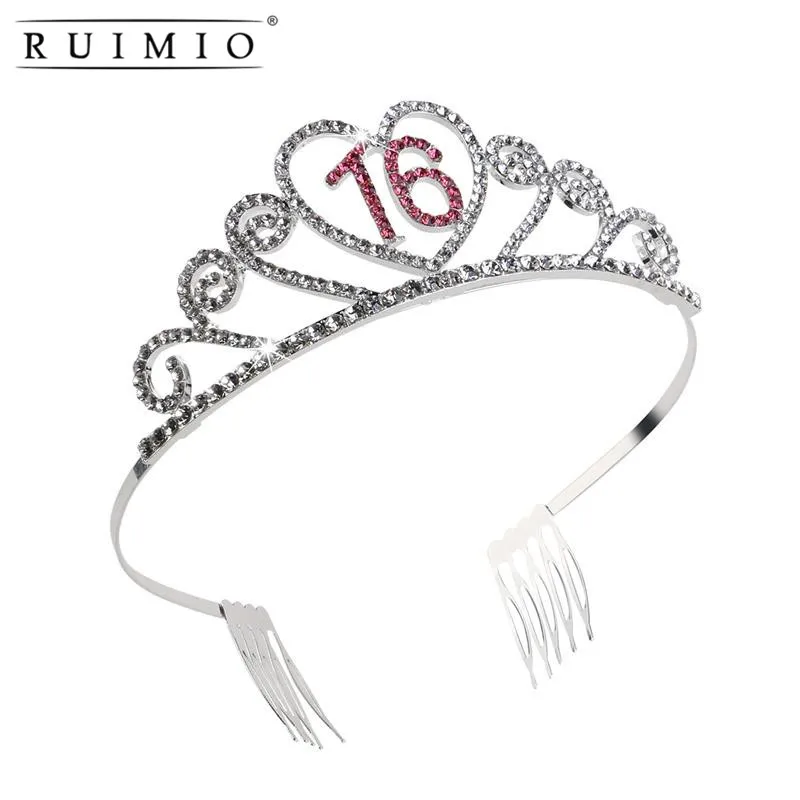 Sweet 16 Birthday Tiara Rhinestone Crystal Princess Crown 16th Gift