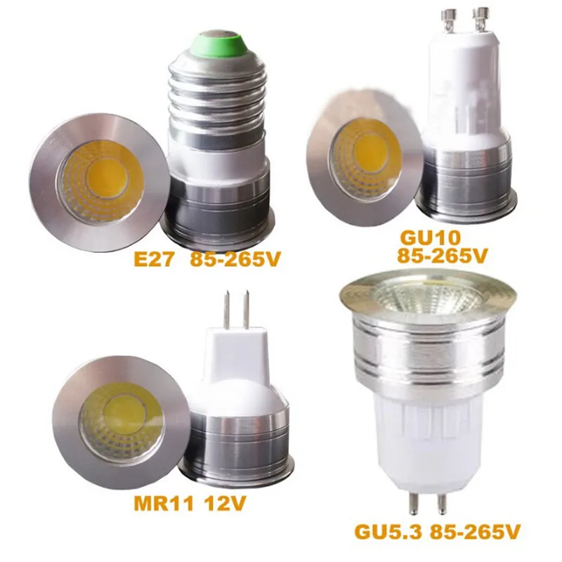 Lâmpada led 3w para economia de energia, lâmpada regulável para economia de energia gu5.3 gu10 e27, lâmpada de led para spot, ac85 ~ 265v, 10 unidades, frete grátis