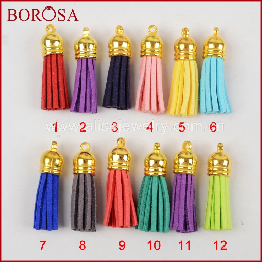 BOROSA 100PCS Suede Tassel For Keychain Cellphone Straps Jewelry Charms
