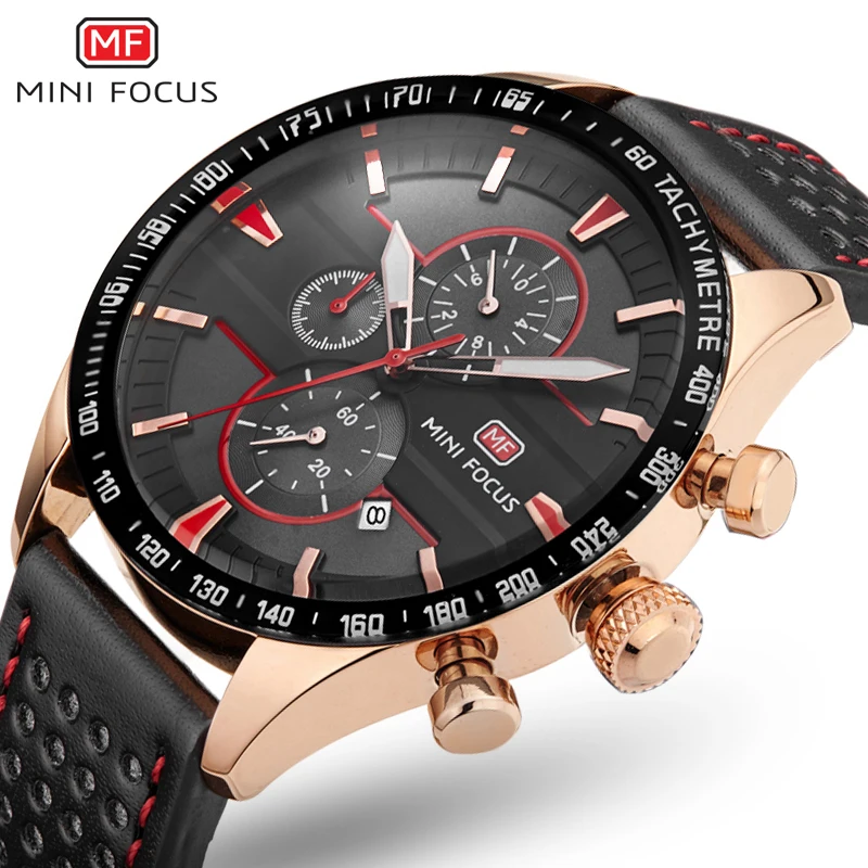 

reloj hombre Top Brand Pirate Multi-function Dial Men's Watches Fashion Chronograph Genuine Leather Watch Men relogio masculino