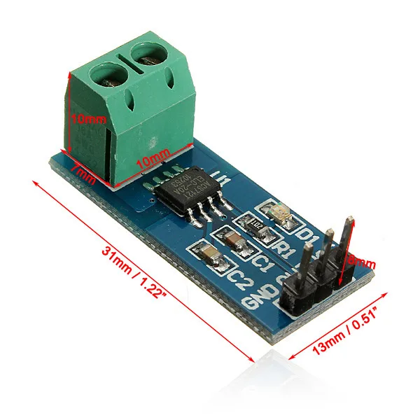 Купить 5 в 20А диапазон acs712 Chip электрический ток модуль датчика ...