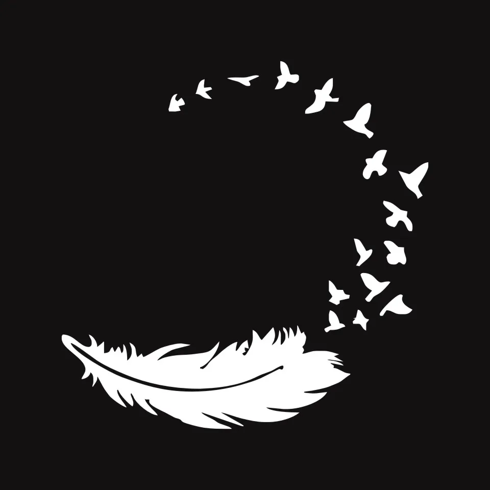 Cunymagos Birds Feather Fashion Decor Car-Styling Vinyl Car Sticker Motorcycle Auto Car Body Window Wall Decal Sticker 14cm14cm (4)